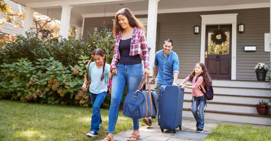A family about to travel